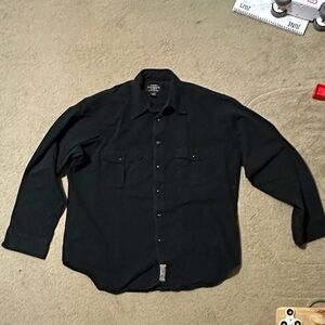 Polo Jeans Co. Ralph Lauren Authentic Dry Goods Long Sleeved Shirt Black Large